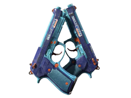 StatTrak™ Dual Berettas | Hydro Strike (Battle-Scarred)