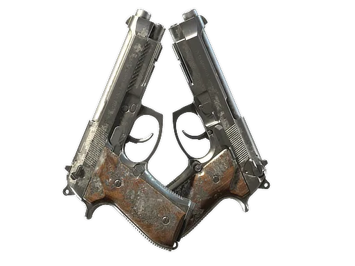 Dual Berettas | Silver Pour (Well-Worn)